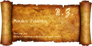 Mauks Zdenka névjegykártya